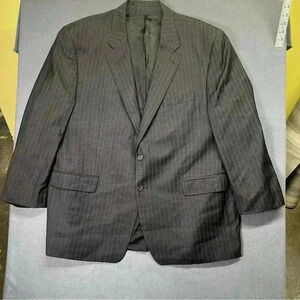 Lauren Ralph Lauren 100% Wool Black Pinstriped Blazer Sports Coat Mens 50R Comfy